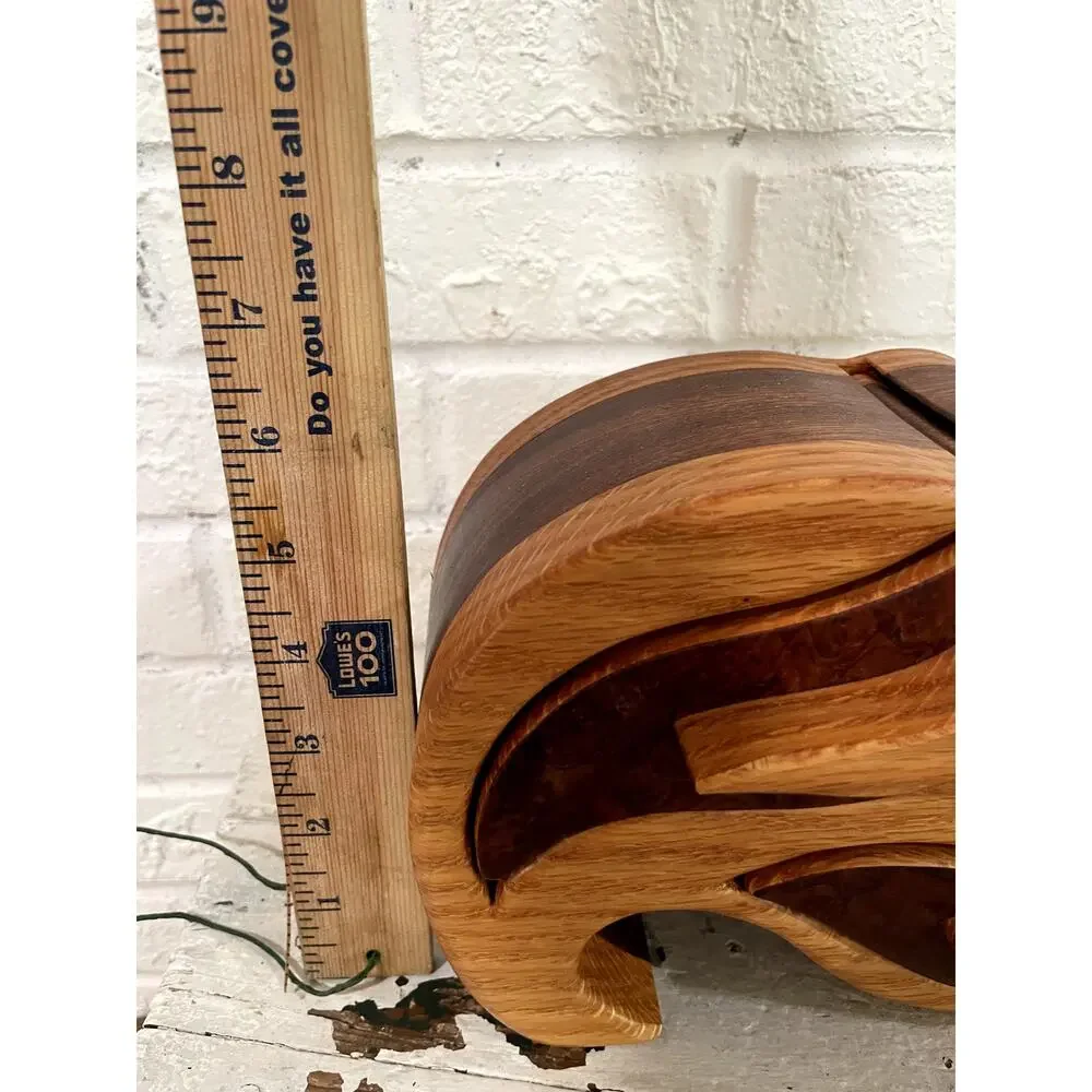 Handcrafted Bandsaw Wooden Puzzle Box Hidden Compartment Jewelry Keepsake Box